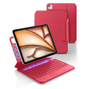 Dexnor Tablet Keyboard Case for iPad Air 11 Inch and iPad Pro 11 Inch with Magnetic Attachment, Backlit Multi-Touch Trackpad, Ultra-Thin Rose Red, 3000750