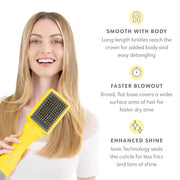 Drybar The Smooth Shot Paddle Brush Blow-Dryer, Ionic Technology, 3 Temperature Settings, Yellow, 900-3605-4