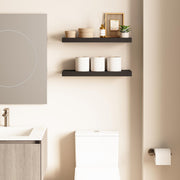 Ballucci Floating Shelf Set of 2, 24 in Long, 6 in Deep, White Engineered Wood with Invisible Metal Brackets, HAFS02W-2