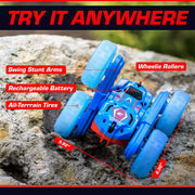 Force1 Cyclone LED Remote Control Car, Double-Sided Off-Road RC Crawler with Color-Changing LED Tires, 2.4GHz Remote, Rechargeable Batteries, S8803A