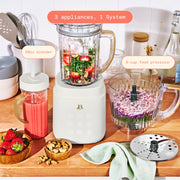 Beautiful 3-in-1 Kitchen System Blender Food Processor Personal Blender White 1200-Watt Motor 19878