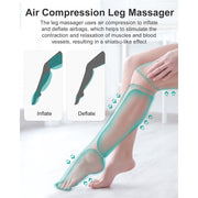 Nekteck Leg Massager for Circulation and Pain Relief, Air Compression Foot Calf Thigh Massager, 6 Modes, 3 Air Pressure Intensities, 2 Heat Levels, 3 Vibration Functions, Gray, FE-7208