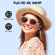 KEEPBERRY 4K Compact Digital Camera, 44MP Sensor, 16x Optical Zoom with Auto Focus, Lightweight Pink, 64GB Memory Card