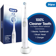Oral-B 581540 iO Series 2 Rechargeable Electric Toothbrush, White with 1 Gentle Brush Head - Pressure Sensor 3 Modes 2 Min Timer