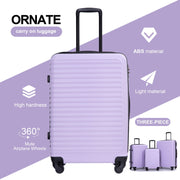 Travelhouse TH2085LP 3 Piece Hardside Luggage Set with TSA Lock, Light Purple