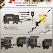 BUBUQE Electric Train Set, Metal Alloy Steam Locomotive with Glowing Passenger Cars, Remote Control, Light and Sound Effects, Deluxe 2026 Christmas Toy, 35-5L