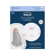 HALO 4506 Sleepsack Swaddle, 3-Way Adjustable Cotton Wearable Blanket, Sunshine Rainbows, Newborn Girls 0-3 Months