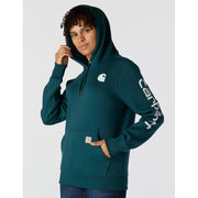 Carhartt Relaxed Fit Midweight Logo Sleeve Graphic Sweatshirt - Greenstone/Tonal Darker - L