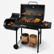 laraVist Charcoal Grill with Offset Smoker, 800 Sq. In. Cooking Area, Black, 20095656105