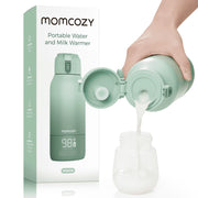 Momcozy 94280760 Portable Milk Warmer, Dual Heating Modes for Breast Milk and Water, Green, 17 oz Capacity, Wireless Travel Design
