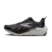 Brooks Ghost Trail Women's Trail Running Shoes, Breathable Nylon Upper, Nitrogen-Infused DNA LOFT v3 Midsole, TrailTack Green Outsole, Poppy Seed Black Pink, Size 9 Medium, 120464-037