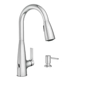 Moen Haelyn MotionSense Wave Touchless Single-Handle Pull-Down Kitchen Faucet, Power Clean Spray, Polished Chrome, High Arc Spout, 87627EWC
