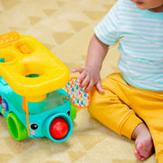 Bright Starts Pop & Roll Safari Bus Ball Play Toy, Elephant-Shaped, Multicolor, Infant 6 Months+