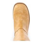 No Boundaries Women's Tall Riding Boot, Honey Faux Leather, Wide Width, 14 in Shaft, 1.95 in Block Heel