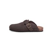 Woodstock Men's Beacon Genuine Leather Comfort Clog Sandal, Brown, Medium Width, Flat Heel, Slip-Resistant