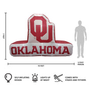 Logo Brands Oklahoma Sooners Pre-Lit 7'x10' Team Inflatable - Premium Quality