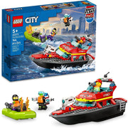 LEGO 6425835 City Fire Rescue Boat 60373 Toy Boat that Floats on Water for Imagination Play, Building Toy