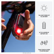 Garmin Varia RearVue 820 Rearview Radar and Tail Light, Advanced Vehicle Tracking, Brake Light Flash, Up to 24 Hour Battery Life