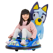 Flybar Bluey 6V ImaginAir Ride-On Bumper Car with Inflatable Character, LED Lights, Adjustable Seat Belt