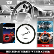 RYGRZJ J1 Heated Steering Wheel Cover Universal 14.5 to 15.5 Inches Diameter Plush Material
