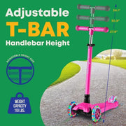 Lifemaster Children and Toddler 3 Wheel Kick Scooter, Pink