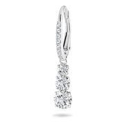Swarovski Attract Trilogy Drop Earrings, White Crystal, Rhodium-Plated Silver-Tone, 3 cm, 5416155