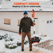 VOLTASK Cordless Snow Shovel, 24V 550W Motor, 13-Inch Clearing Width, Adjustable Directional Plate, 4.0Ah Lithium Battery, Quick Charger, Black