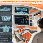 Huge Wave Doctor Kit for Kids, 30-Piece Medical Role Play Set with LED Lights and Sounds, Multifunctional Trolley Play Station, Non-Toxic BPA-Free Plastic