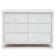 Delta Children Universal 6 Drawer Dresser with Interlocking Safety Drawers, White, Sleigh Style, W170846-100