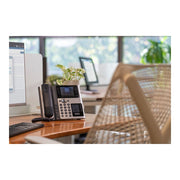 Poly Edge E450 IP Phone, Corded Desktop VoIP Phone with Dual Displays, 14-Line Keys, PoE Support, Speakerphone, Black, 89B55AA#ABA