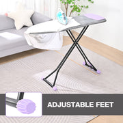 KINGRACK Floor Standing Ironing Board, Full Size 43x13 in, 7 Level Height Adjustable, Gray, Rotating Nonslip Feet, Fireproof Silicon Iron Rest Pad