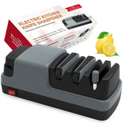 YOORLEAY RZ-D004 Electric Knife Sharpener- 4 in 1 Electric Knife Sharpeners for Kitchen Knives  Straight Blade Knives & Serrated Knives & Ceramic Knives & Scissors