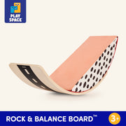 Battat BT1855 Rock & Balance Wooden Board with Foam Semi-Circle, Beige