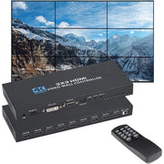 Combos 3x3 HDMI Video Wall Controller, 4K UHD 3840x2160@30Hz Input, 9 HDMI Outputs, 13 Splicing Modes, 180 Screen Rotation