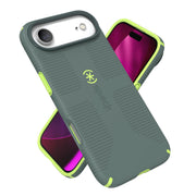 Speck CandyShell Grip MagSafe Case for iPhone 17 Air, Dual-Layer Protection, Neo Drab and Glow Green