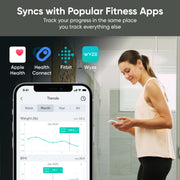 WyzeCam Wyze Scale S Digital Bathroom Scale, Body Composition Analyzer with Bluetooth Sync, Measures Weight, Body Fat, BMI, Muscle Mass, Heart Rate, Black
