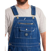 Berne Vintage Unlined Washed Denim Bib Overall, 32W x 32L, Medium Waist, Blue, B913