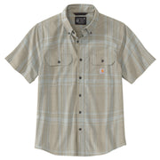 Carhartt Men's Loose Fit Midweight Short-Sleeve Plaid Shirt, Chalk, Medium, 106746