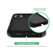 Onn Rugged Phone Case with Military-Grade Drop Protection, MagSafe Compatible, Antimicrobial, Black, for iPhone 17