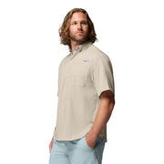 Columbia Men's PFG Tamiami II Short Sleeve Fishing Shirt, Omni-Shade UV Protection, Omni-Wick Moisture Management, Fossil, Big & Tall 4X, 128705