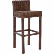 Safavieh Cypress Traditional Woven Bar Stool with Mango Wood Frame and Cappuccino Rattan Seat, 30-Inch Height, FOX6502A