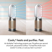 Dyson Purifier Hot+Cool HP2 De-NOx Air Purifier with HEPA H13 Filtration, White/Gold