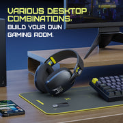 Onikuma B2 Gaming Headset, 3-in-1 USB Wired and Bluetooth 5.3 Wireless, Over-Ear Stereo with 7.1 Surround Sound, Ergonomic Design, 35-Hour Battery Life