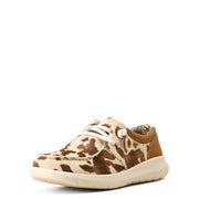 Ariat Cowhide Hilo Women's Casual Loafers, Tan and White Brindle Hair with Dark Tan Suede, Medium Width, Size 8.5, Lightweight Slip-On 10061345