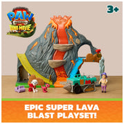 PAW Patrol Super Lava Blast Volcano Playset with Exclusive Humdinger Figure, Mining Vehicle, Lights and Sounds, 4 Action Figures, Dinosaur Toys for Kids 3+, 6076492