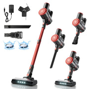 ANSFIL U9-S Cordless Vacuum Cleaner 40KPA/55min/2600mAh Lightweight Stick Vacuum, Red