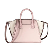Michael Kors Avril Small Satchel Handbag, Quilted Leather, Gold Hardware, Adjustable Strap, Powder Blush Multi, 12.25 x 7.5 x 5.25 in, 30F4GUSE2L