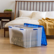 156 Qt Plastic Storage Bin with Airtight Latching Lid, Clear, Stackable, Portable with Handles