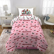 Franco Manufacturing Co. Inc. 7C086W Hello Kitty Holiday Kids 6 Piece Reversible Comforter Bed In A Bag, Queen
