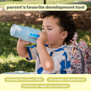 YAYA My First Travel Tumbler for Preschool Kids 3+, Insulated Stainless Steel, Spill-Proof Lid, Reusable Silicone Straw, BPA-Free, 12oz, Yellow